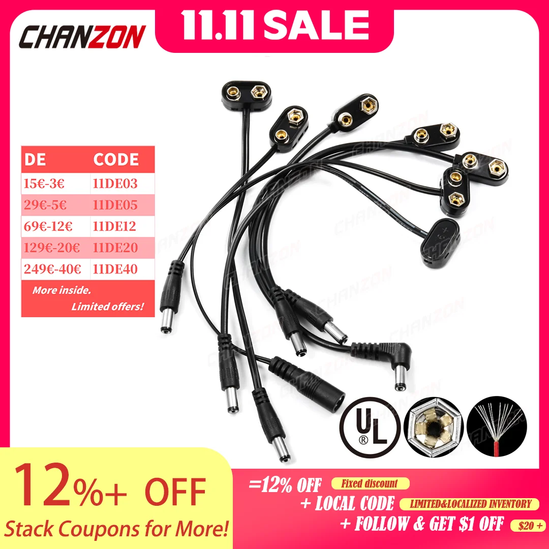 

5 pcs 9V Battery Clip Power DC Connector Jack Male Female Arduino Snap Adapter Wire Holder Cable 9Volt Lead Socket Plug Barrel