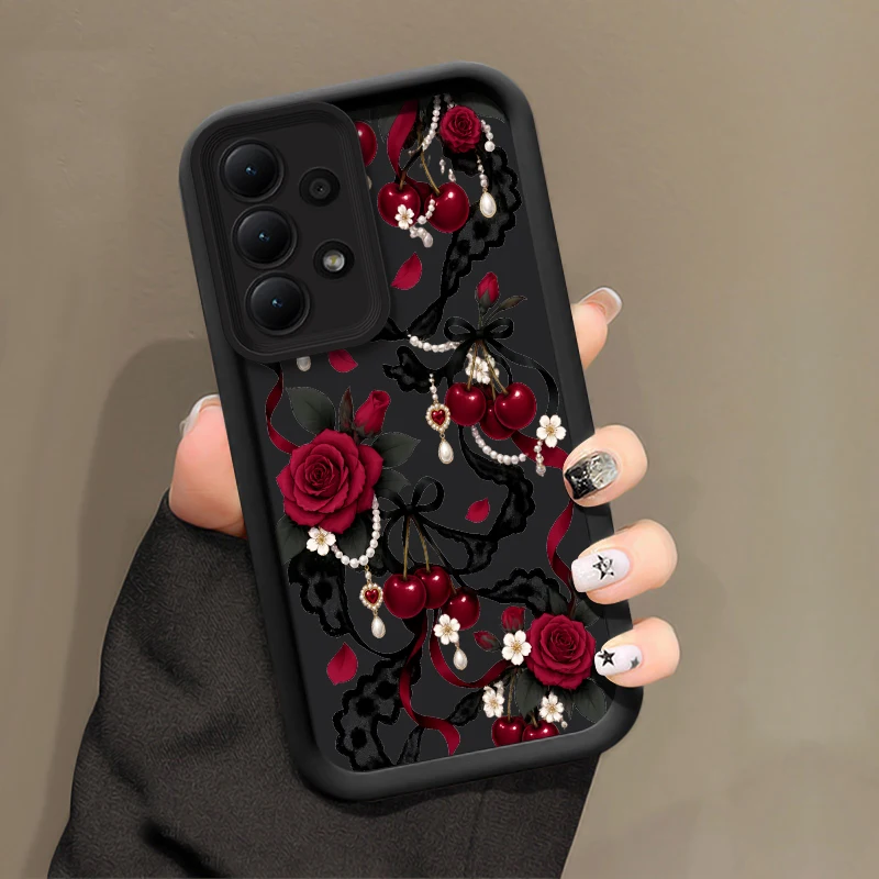 Flower Print Phone Case For Samsung Galaxy M54 M51 M36 M34 M31 M13 M14 M12 M11 M05 M06 M04 M02S M01S Matte Shockproof Cover Etui