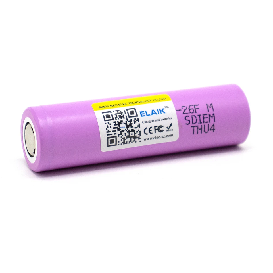 Batteries articulation ion rechargeables d'origine avec chargeur de procureur, INR18650, 26F, 3.7 mAh, 2600 V, 18650 mAh, 2600