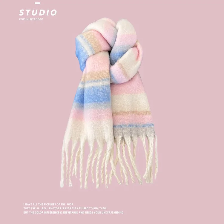 2025 High Quality Wool Scarf Female Fashion Classic Soft Cashmere Muffler Women Warm Thermal Shawl Outside Autumn Winter Wh6