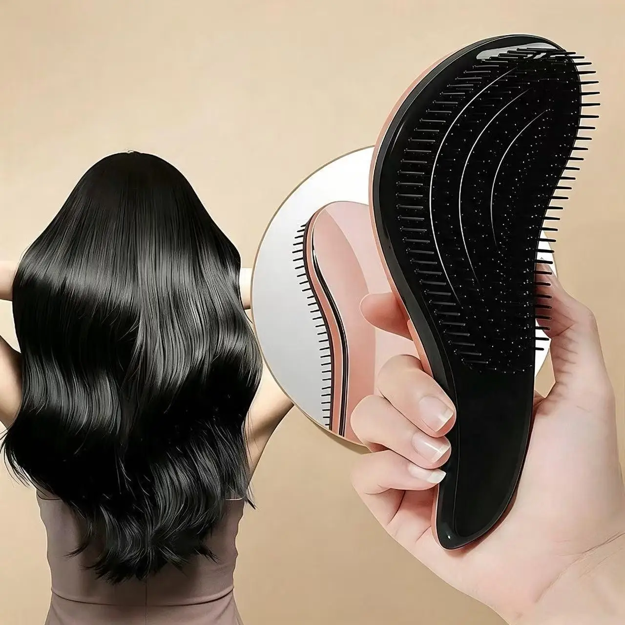 Ultra-soft comb teeth easily untangle knotted hair; suitable for both wet and dry damaged curly hair, for men, women and childre