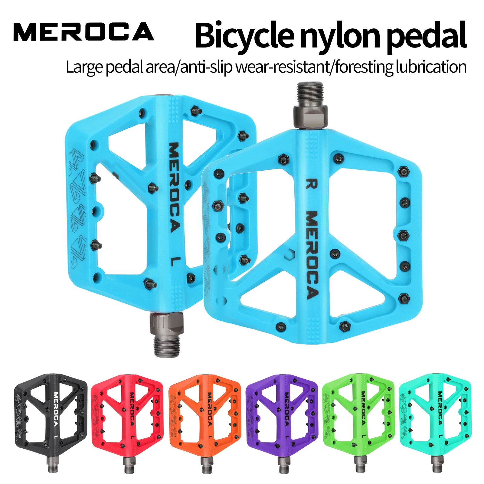 MEROCA pédales de vélo en Nylon roulements d'étanchéité ultralégers vélo de route de montagne plate-forme pédales de vélo imperméables pièces antidérapantes