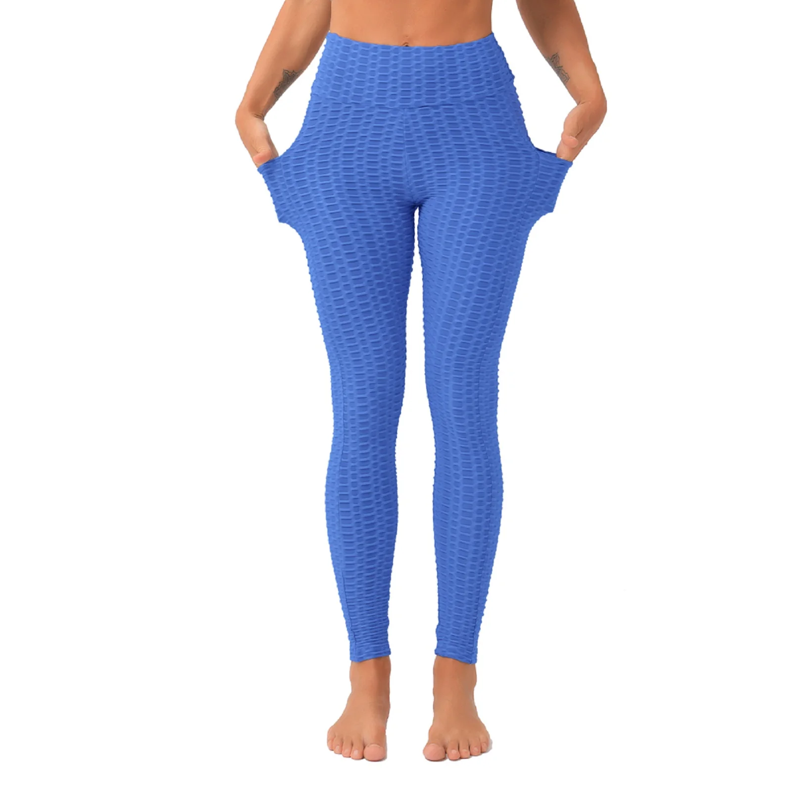 Sexy Butt Lift Legging Met Ruches En Zakken-Anti-Cellulitis Yogabroek Fitness Sportkleding