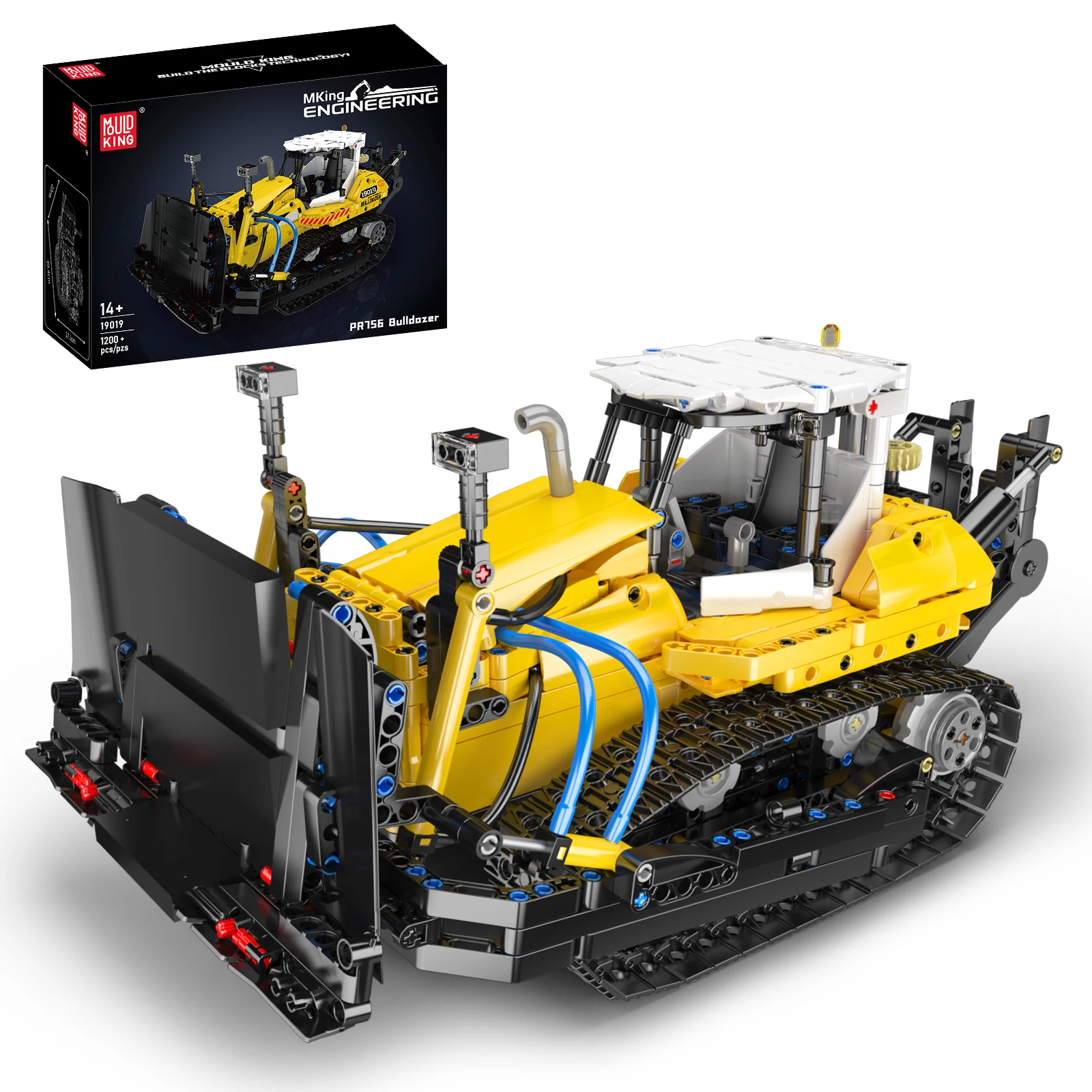 Mold King 19019 Technical Car Toys The PR756 Bulldozer Building Block Enginerring Truck Model Brick Set Kids Christmas light
