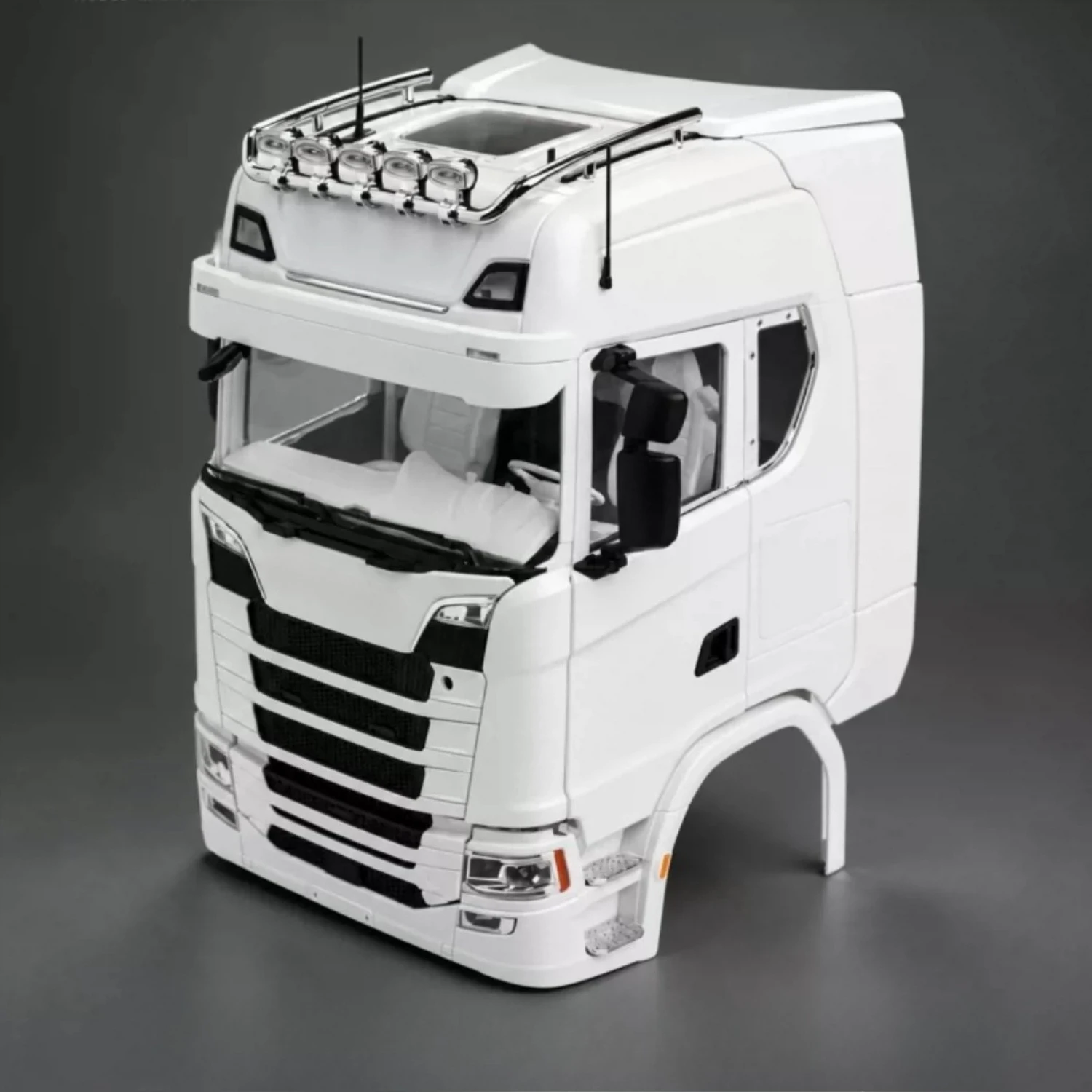 1/14 770S Scale Truck Body Shell DIY Front End Foldable Side Mirrors Opening Doors Fender Modification Parts RC Truck Model - view 3
