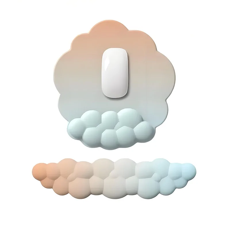 Memory-Schaum-Handgelenkauflage-Mauspad-Set mit Wolkenmuster, 5 Farben, ergonomische Schreibtischunterlage für Büro und Gaming – Detail 12