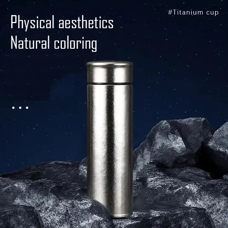 Pure Ttanium Thermos Cup,Mug,Double Layer Vacuum Flasks,Long-term Heat Preservation Drinkware,Large Capacity Water Bottle,480ml