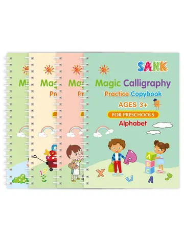 Sank Magic Practice Copybook Pen Preschools Kids Calligraphy English Verison Free Wiping Children Reusable Writing Book