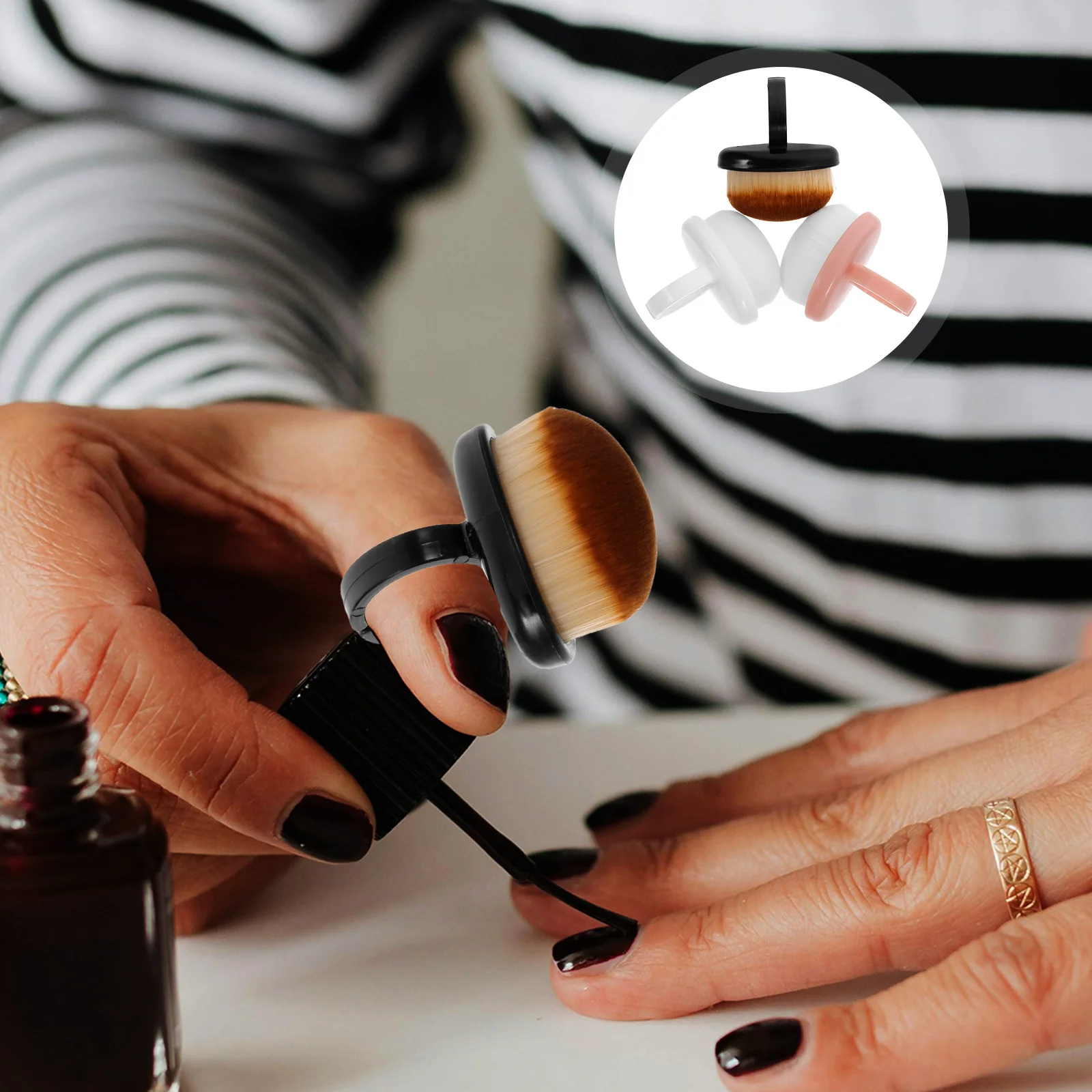 

3 шт., щетка для пыли, мягкая щетина, короткая ручка для чистки ногтей, маникюрный инструмент, тряпка, принадлежности для ухода за ногтями для начинающих