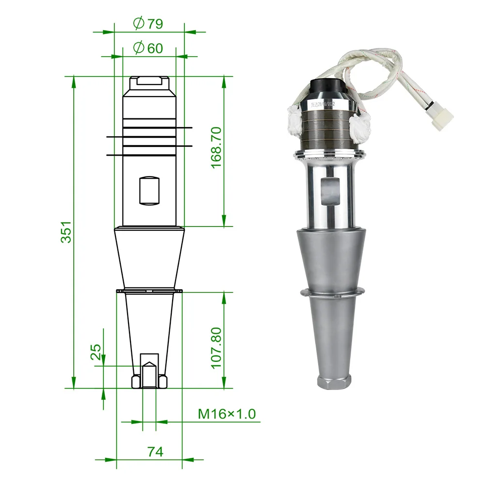 Ultrasonic Welder Transducer Various Power Supplies Optional Horn Parts Generator Plastic Ultrasonic Welder