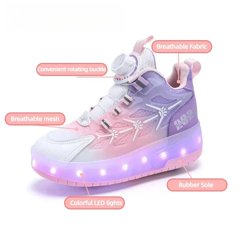 New Kids Roller Skates Rolling Wheeled Shoes Removable Sneakers for Boys Girls Shoe with Wheel Speed Inline Powerslide Skate