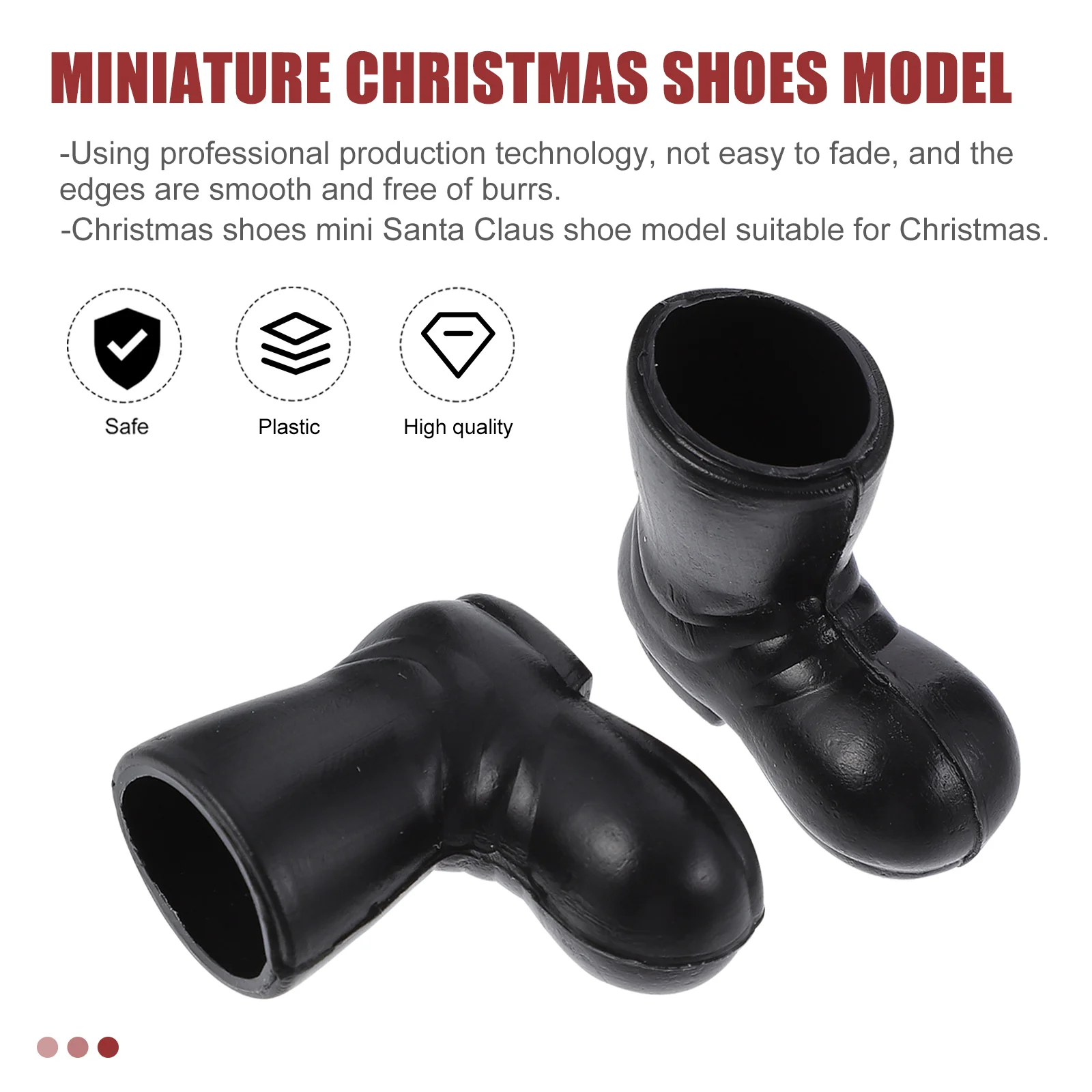 5 paia di mini stivali Decorazioni natalizie Modelli di scarpe in miniatura Ornamenti per la casa di Natale in plastica Ornamento decorativo per bambini