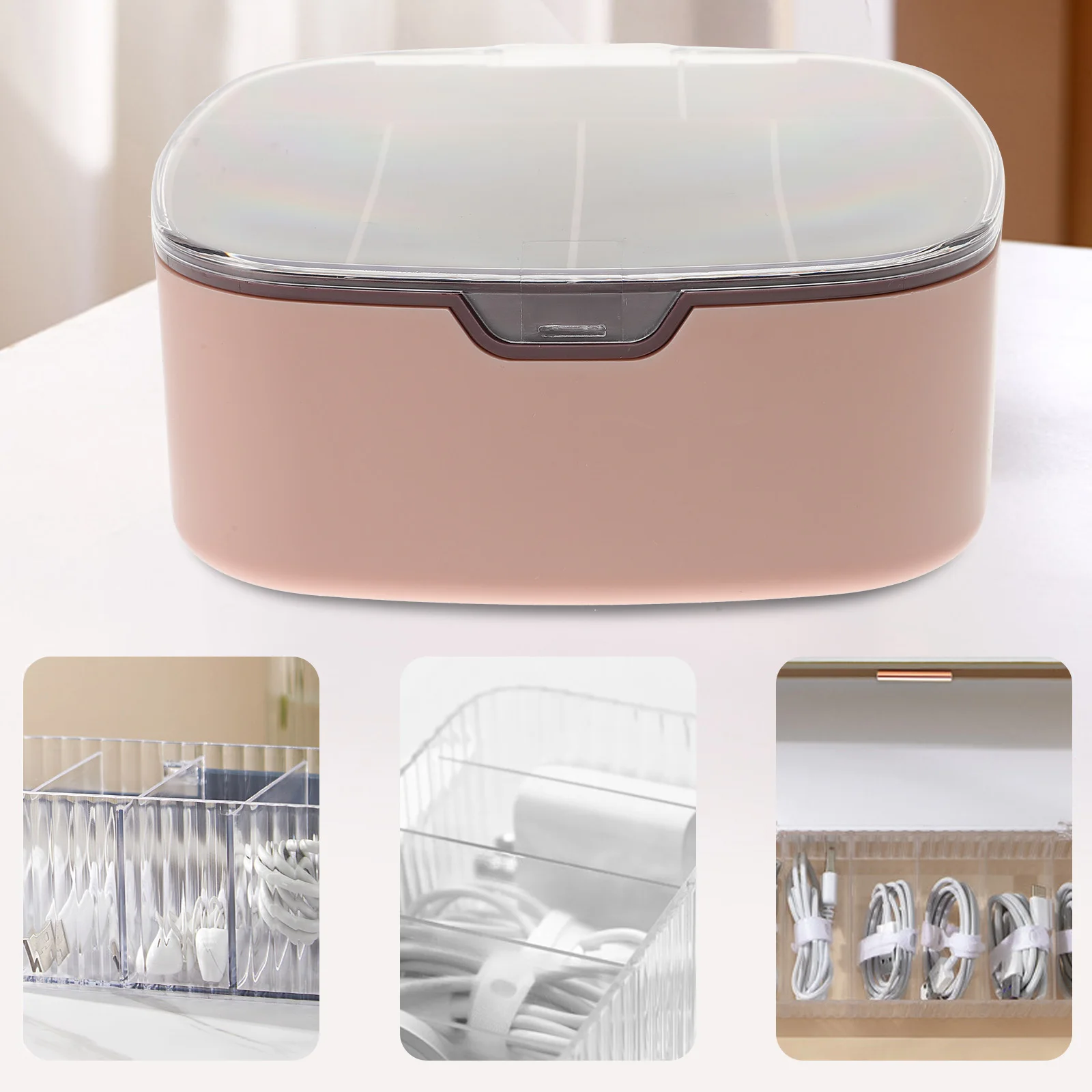 

Cable Storage Box Multiple Types Data Cable Organizer Desktop Cord Management Exquisite Workmanship Reasonable Structure