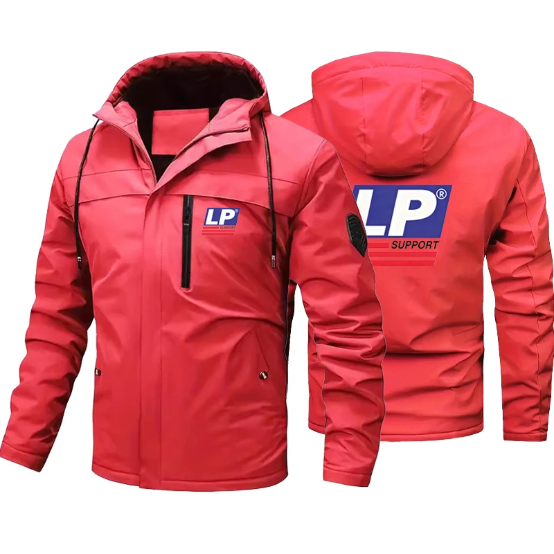 LP SUPPORT logo Men's Waterproof Hiking Jacket Large Size Windproof Windbreaker Camping Hunting Running Trekking Fishing Coat Me