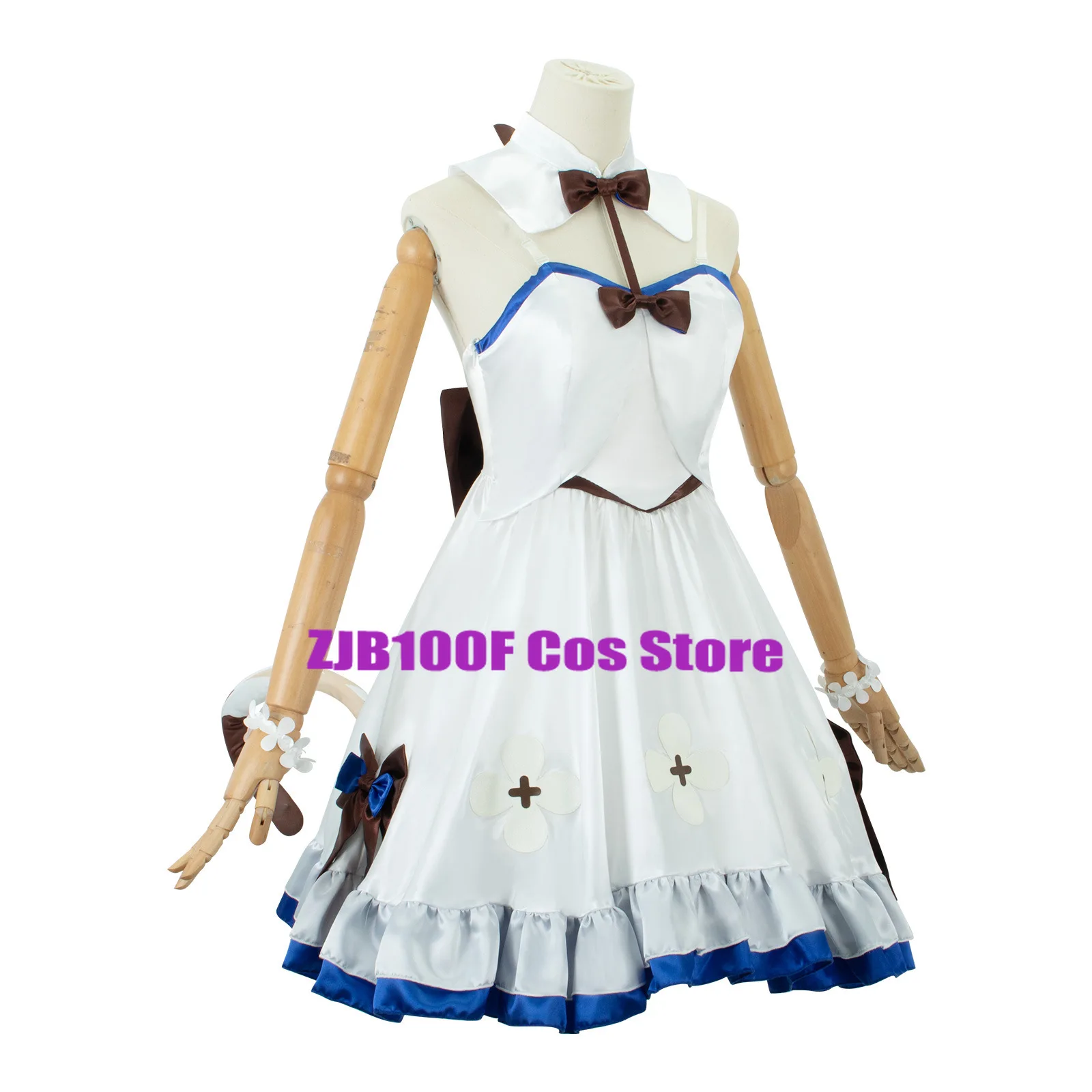 Game Impact Cosplay para Mulher, Sinfonia, Vestido Branco, Chapéu, Orelhas, Uniforme de Cauda Halloween