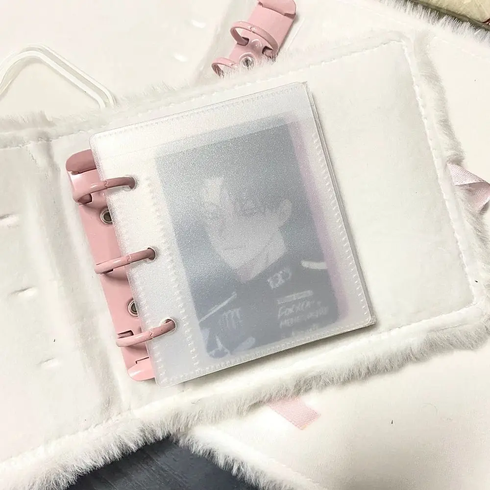 Creative Binder Photo Album Star Pattern Plush Photocard Holder A5 Loose-leaf 3-inch Small Card Storage Gift