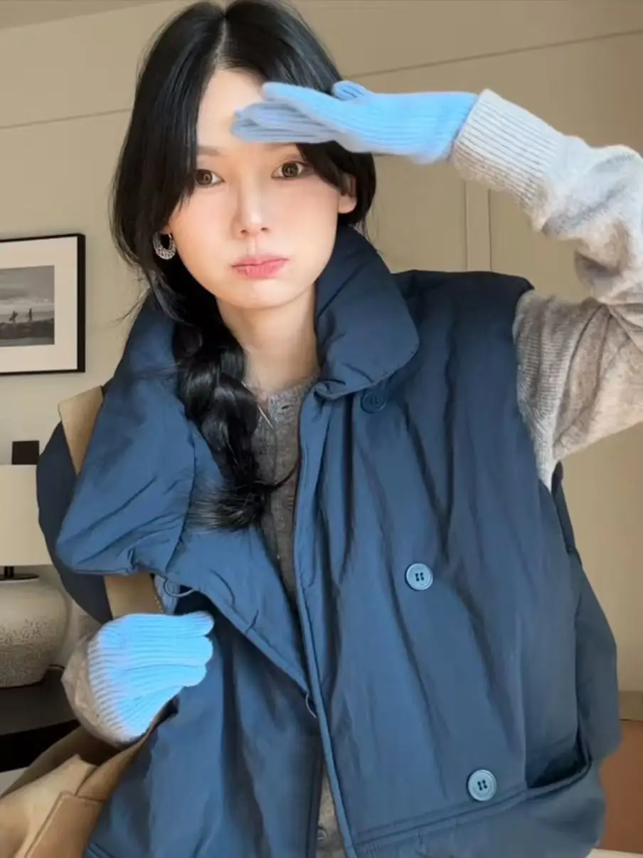 

Жилет женский из утолщенного хлопка в стиле ретро, осенне-зимний, новый дизайн, верхняя одежда, приталенный крой, повседневный, модный топ