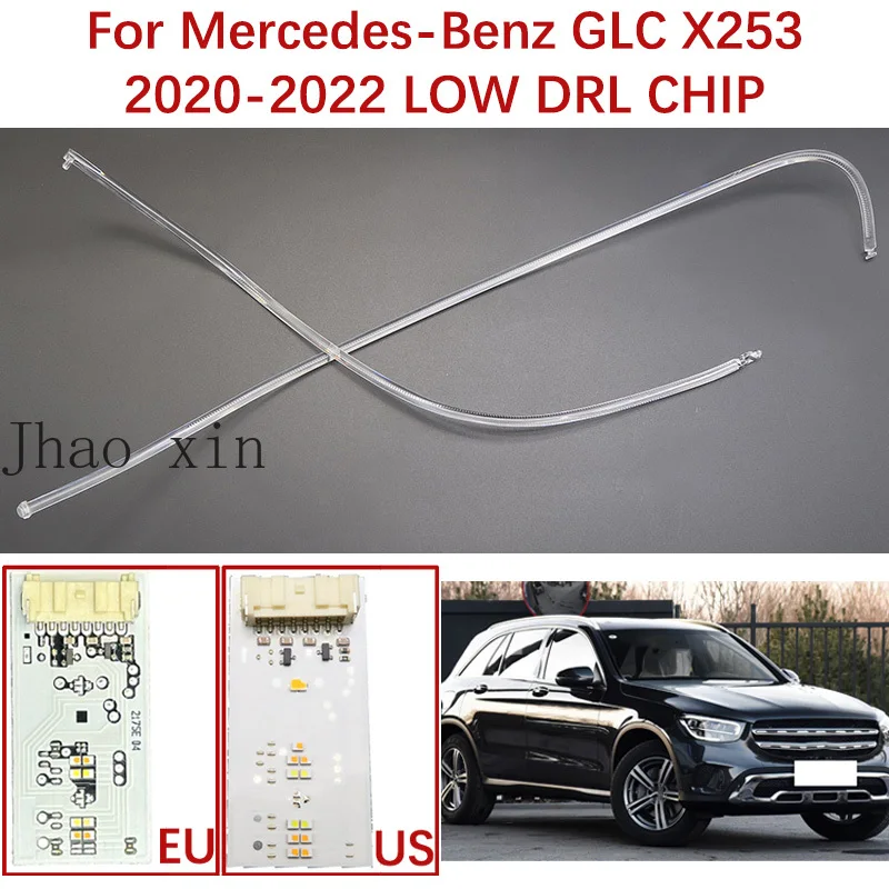 Auto Headlamp DRL Guide Strip For Mercedes-Benz GLC X253 White Light LOW 20-2022 SUV Coupe C253 Angel Eye LED Ballast Chip Board