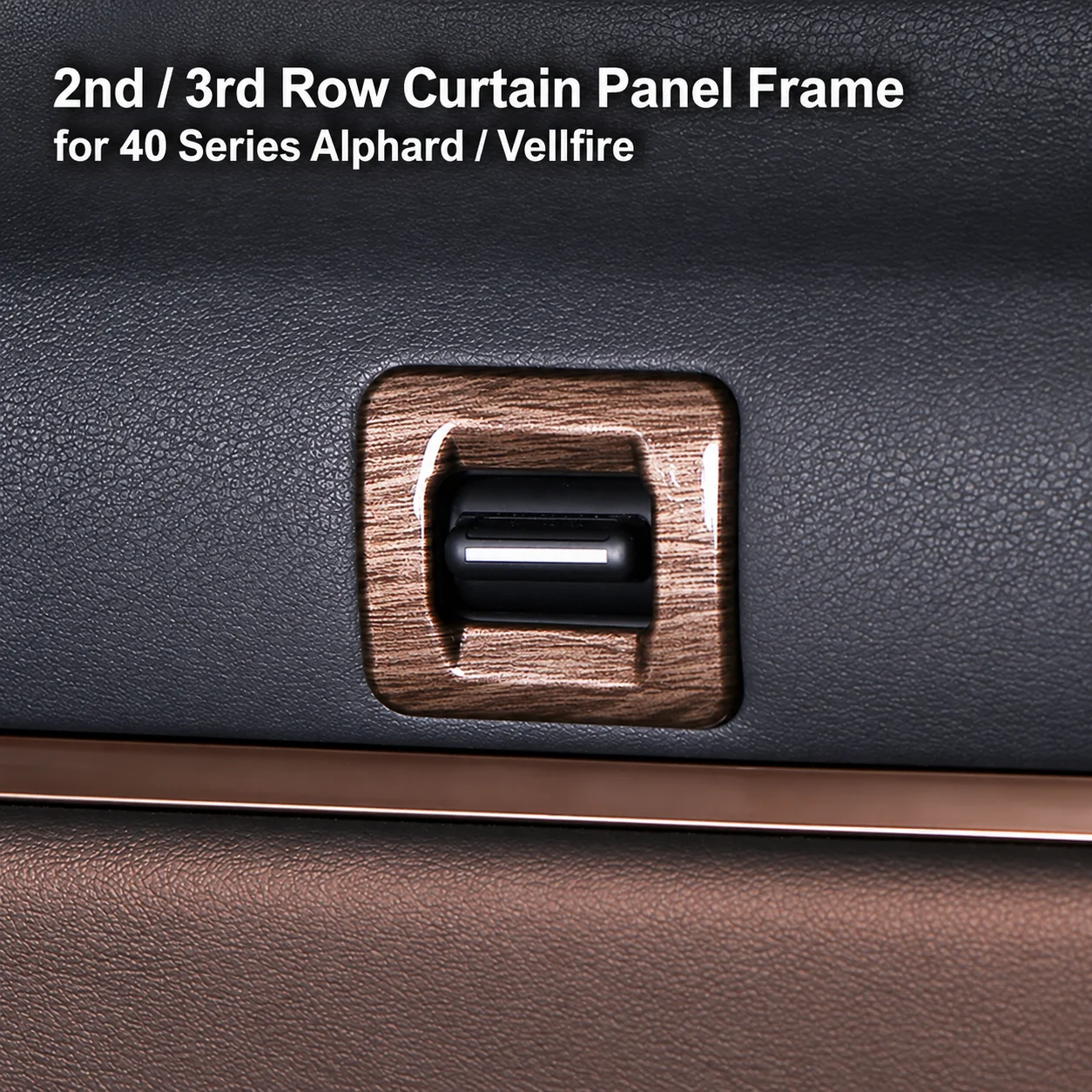 Car Third Row Curtain Switch Trim for Toyota Alphard Vellfire 40 Series, 2PCS ABS Rear Window Button Bezel Black Accessories