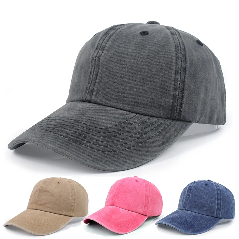 

Washed Cotton Baseball Cap for Men Women Simple Solid Curved Peaked Caps Outdoor Sports Sun Hats Adjustable Vintage Snapback Hat