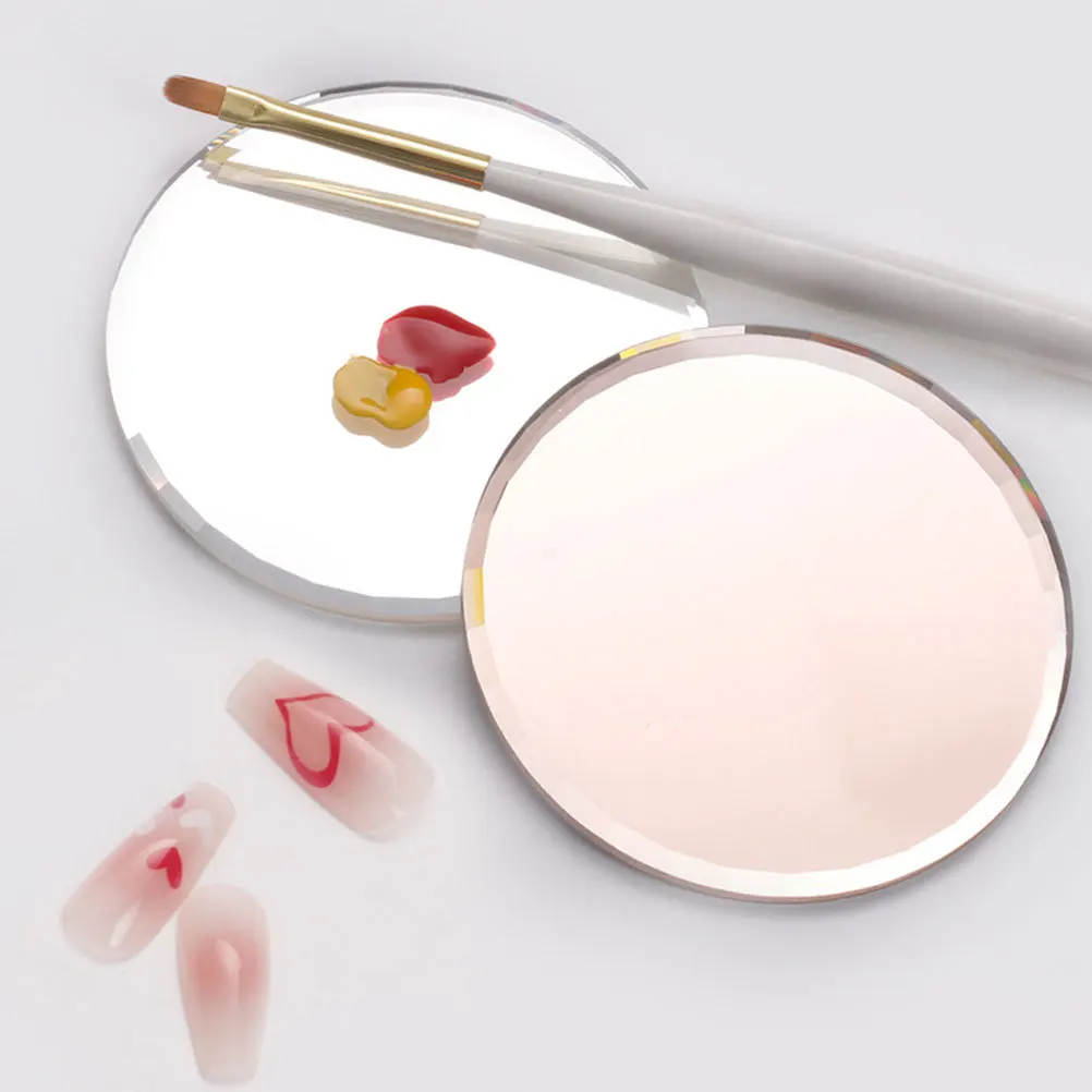 

4Pcs Nail Color Mixing Tray Multi Functional Mirror Surface Pallet for Nail Art Salon Home Use Beauty Mixing Tool Kit