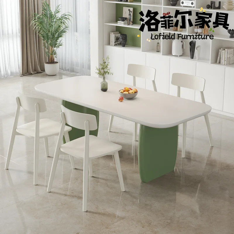 

Cream Wind Avocado Slate Solid Wood Rectangular Dining Table Home Fashion Table Stijlvol En Duurzaam Dining Room Furniture