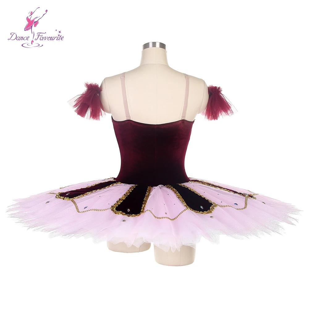 Dance Favourite Ballet Tutus BLL482 Pre-professional Ballet Tutu Pancake Tutu Burgundy Velvet Bodice Tutu