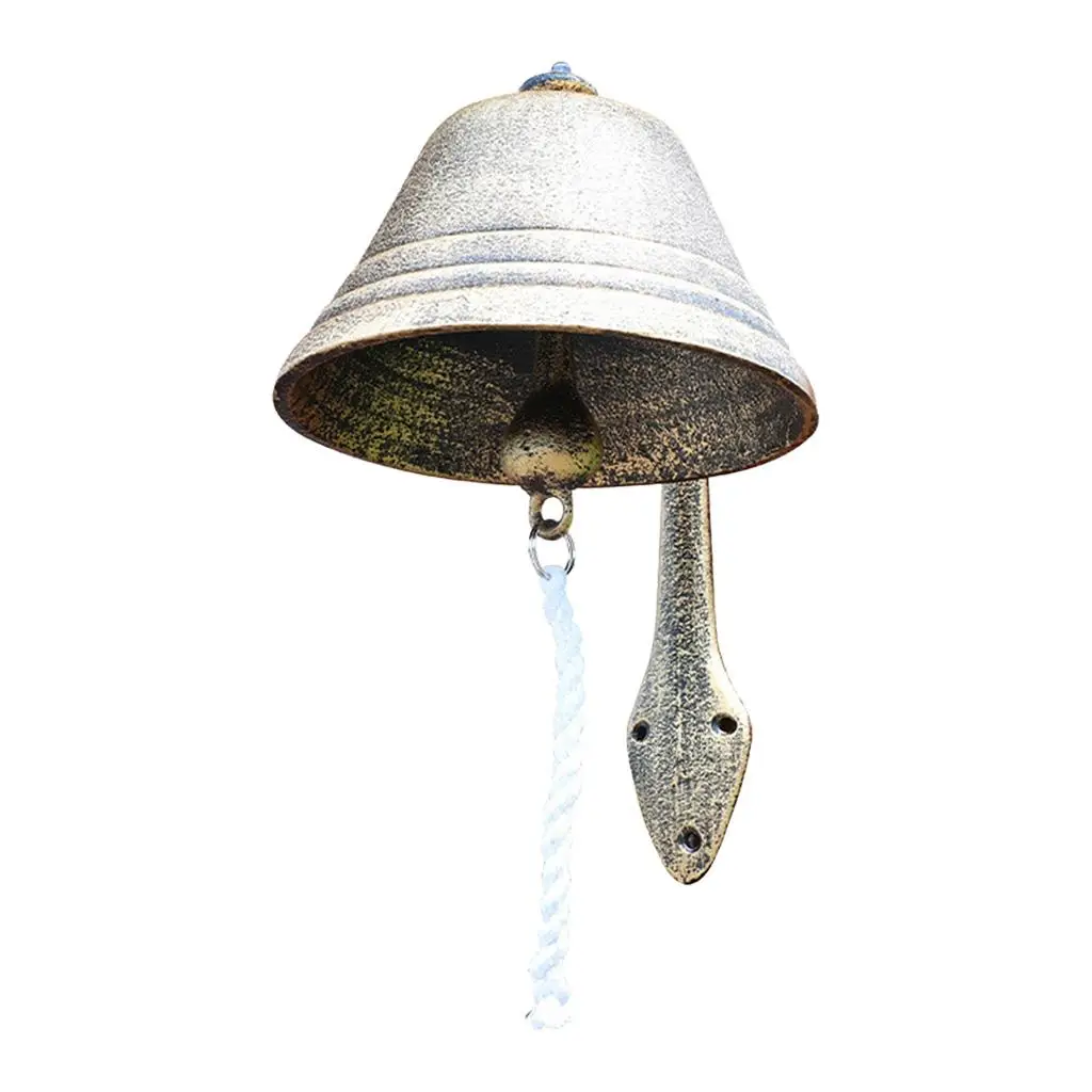 Rustic Outdoor Dinner Bell for Porch Door Antique Iron Doorbell Wall Mounted Classic Hanging Wind Chime Home Decor