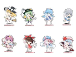 10CM Touhou Project Hakurei Reimu Kirisame Marisa Game Acrylic Figure Stand Model Plate Desk Decor Cute Standing Sign Fans Gifts