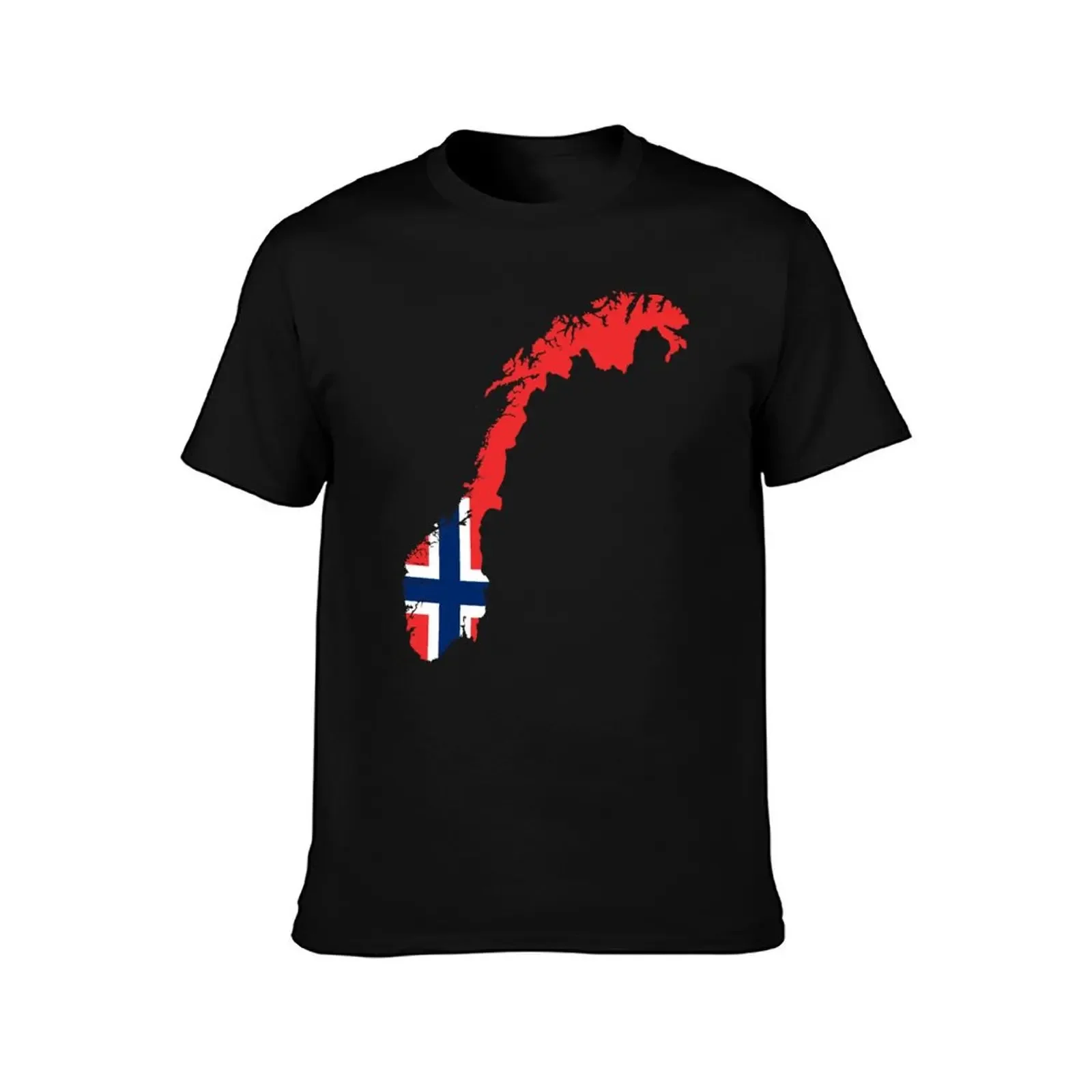 Norway Flag Map T-Shirt fashion shirts anime clothes heavyweights t shirts for men graphic