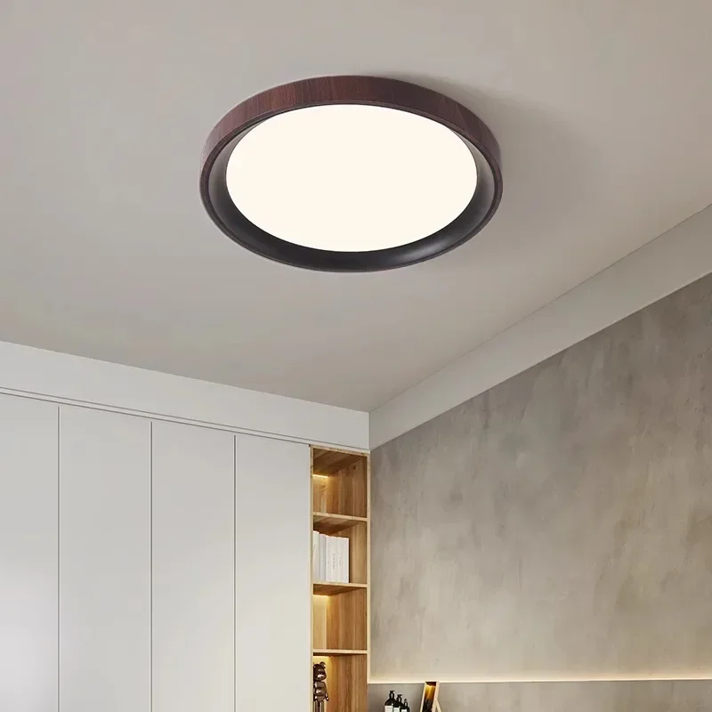 

SANDYHA White Round LED Ceiling Light Modern Simple Wood Design for Bedroom Living Room Indoor Home Lighting Fixtures