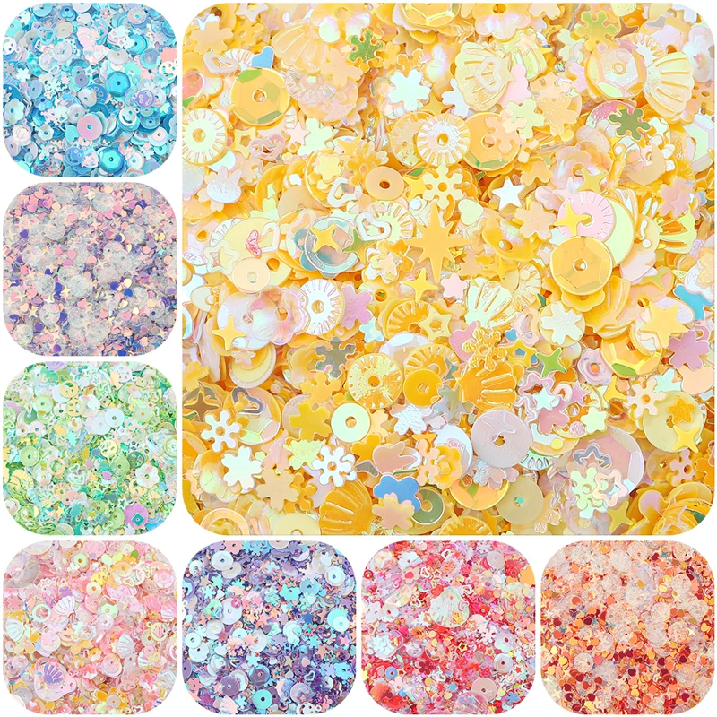 20g Mixed Shapes 3-10mm Colorful Loose Sequins for Nail Decoration Art Craft DIY Scrapbooking Garment Sewing on Accessories