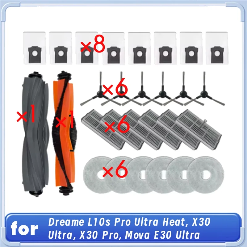 

28 шт. аксессуаров для роботов-пылесосов Dreame L10s Pro Ultra Heat/X30 Ultra/X30 Pro/Mova E30 Ultra