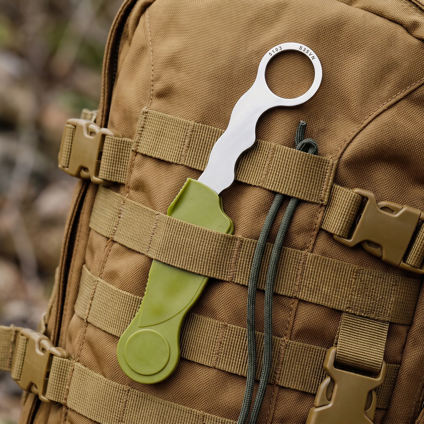 KB--5103 Snake Charmer's Tool - Integrated Steel Small Straight Knife - Portable EDC Personal Defense High-Strength Mini Knife