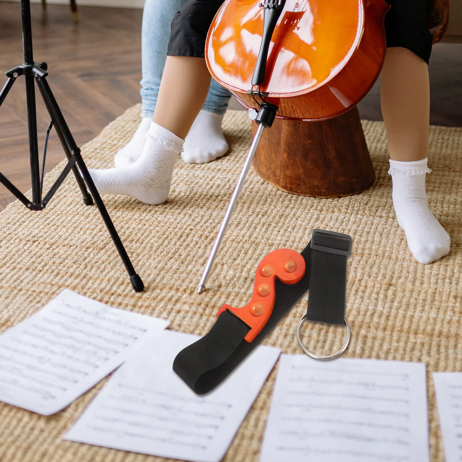 

Cello Endpin Anchor Non-Slip Wood Mat Adjustable Strap For Floor Friction Anti-Skid Protection Cello Accessories