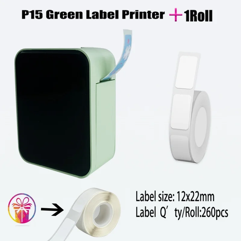 Handheld P15 Thermal Label Printer Wireless Bluetooth Free Editing Intelligent Printing Support 11Languages Print Clearly&Easily