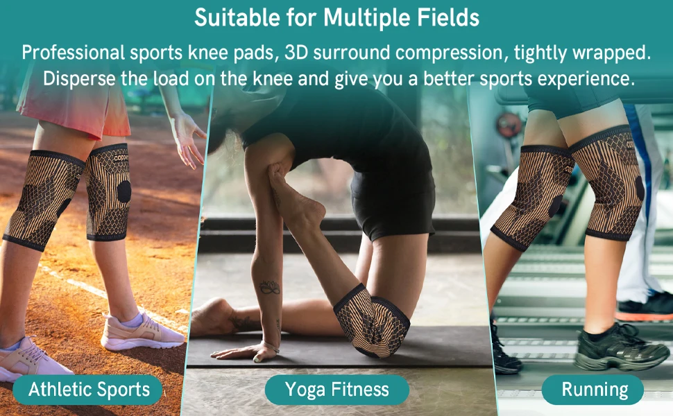 Copper Knee Brace for Arthritis Pain & Support - Copper Knee Sleeve for Knee Pain Compression Sleeve for Sports, Knee Pain Relie