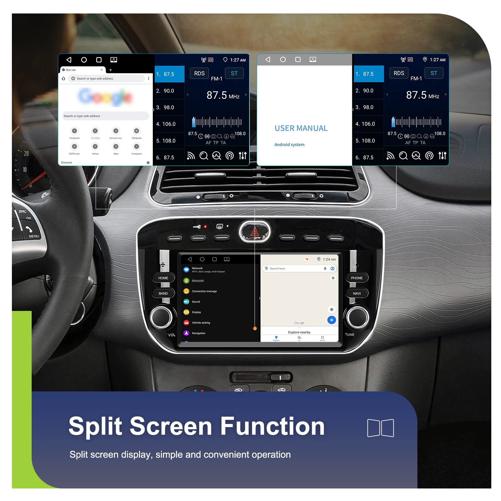 Podofo 2DIN 4+64G Android Autoradio für FIAT Punto 2012–2016 Auto-Multimedia-Player Carplay Android Auto GPS Mirror Link USB – Detail 19
