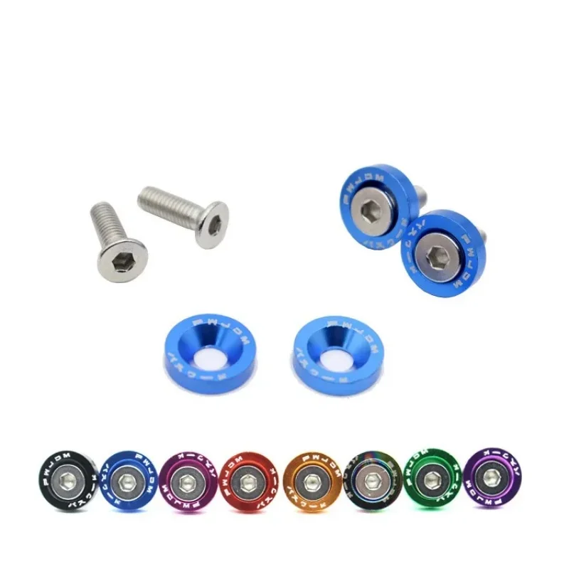 10/20PCS Car Aluminum Washer M6 Colourful Anodized Countersunk Head Bolt Washers Gasket for Honda BMW Toyota Nissan
