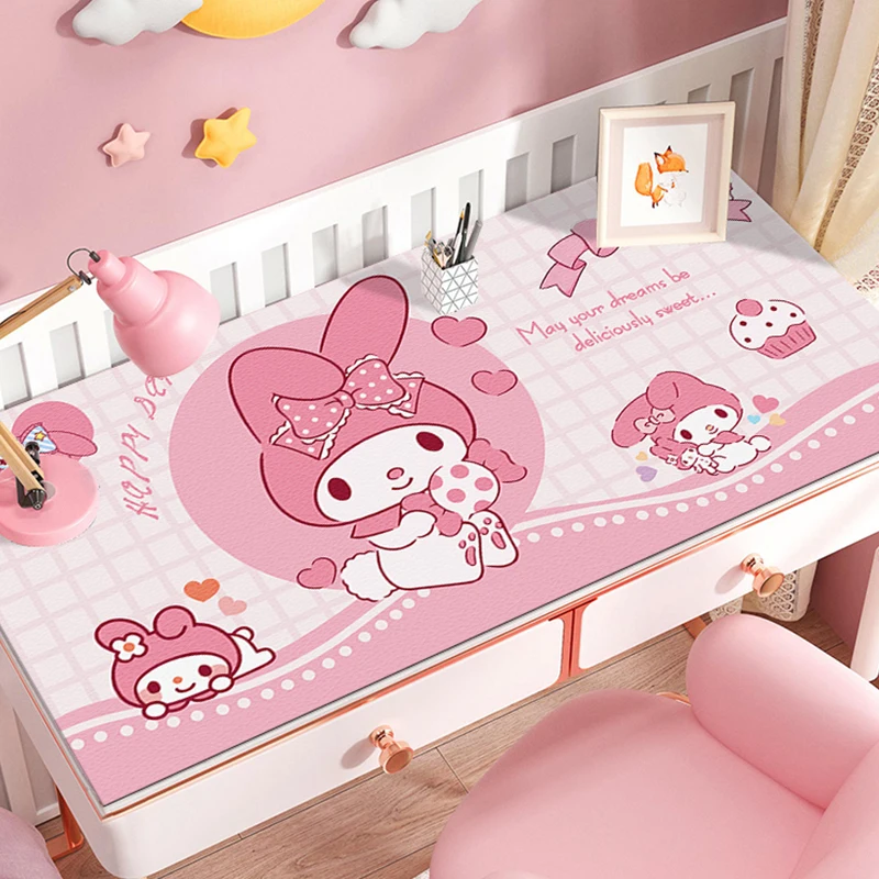 

Коврик для мыши с тематикой Melody Kawaii, большой противоскользящий коврик для клавиатуры и мыши, коврик для ноутбука, компьютера, стола, водонепроницаемый маслостойкий настольный коврик