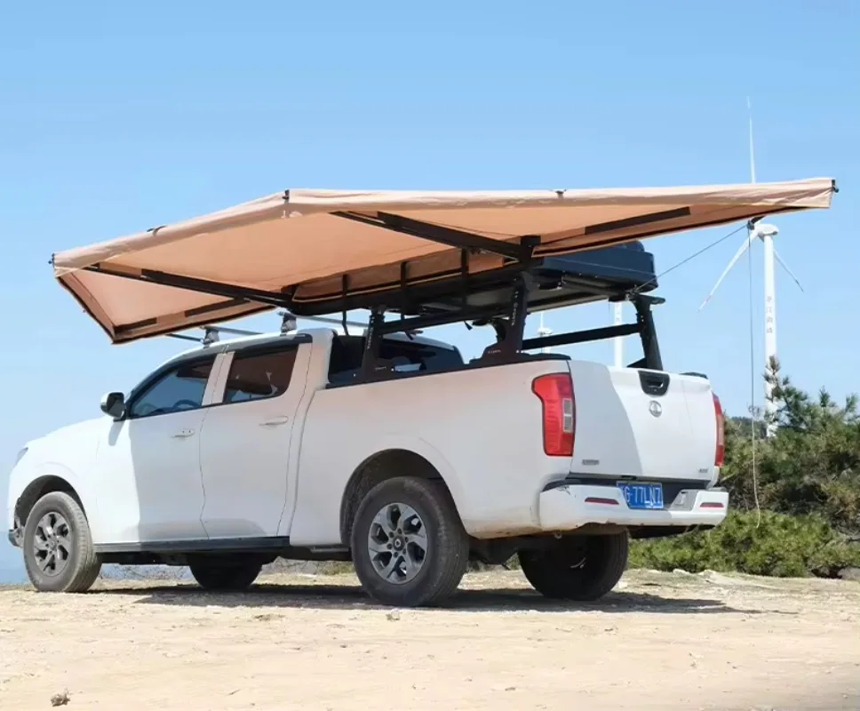 180-degree car sunshade 600D Oxford fabric UV-resistant double-arm structure tent for camping