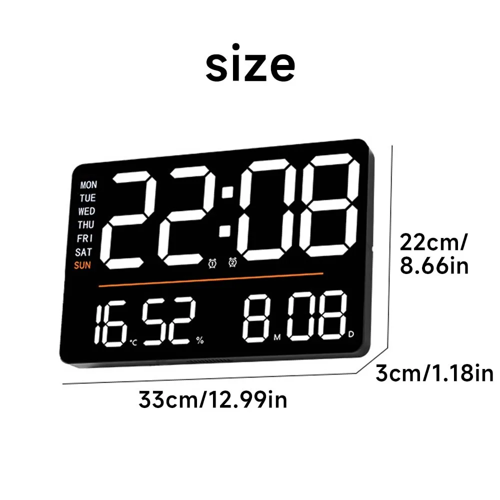 1pc Modern Large Screen LED Multifunctional Digital Alarm Clock; Multi Functional Display of Humidity, Temperature, Week, Date,