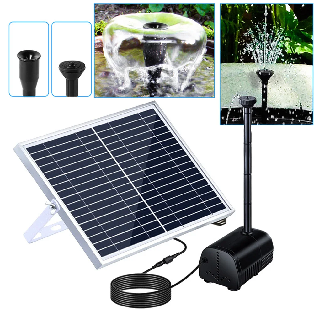 Ground Bird Bath With Solar Pump 10W Water Feature Outdoor Solar Bird Bath Fountain With 8 Nozzles Solar Powered Water Fountain