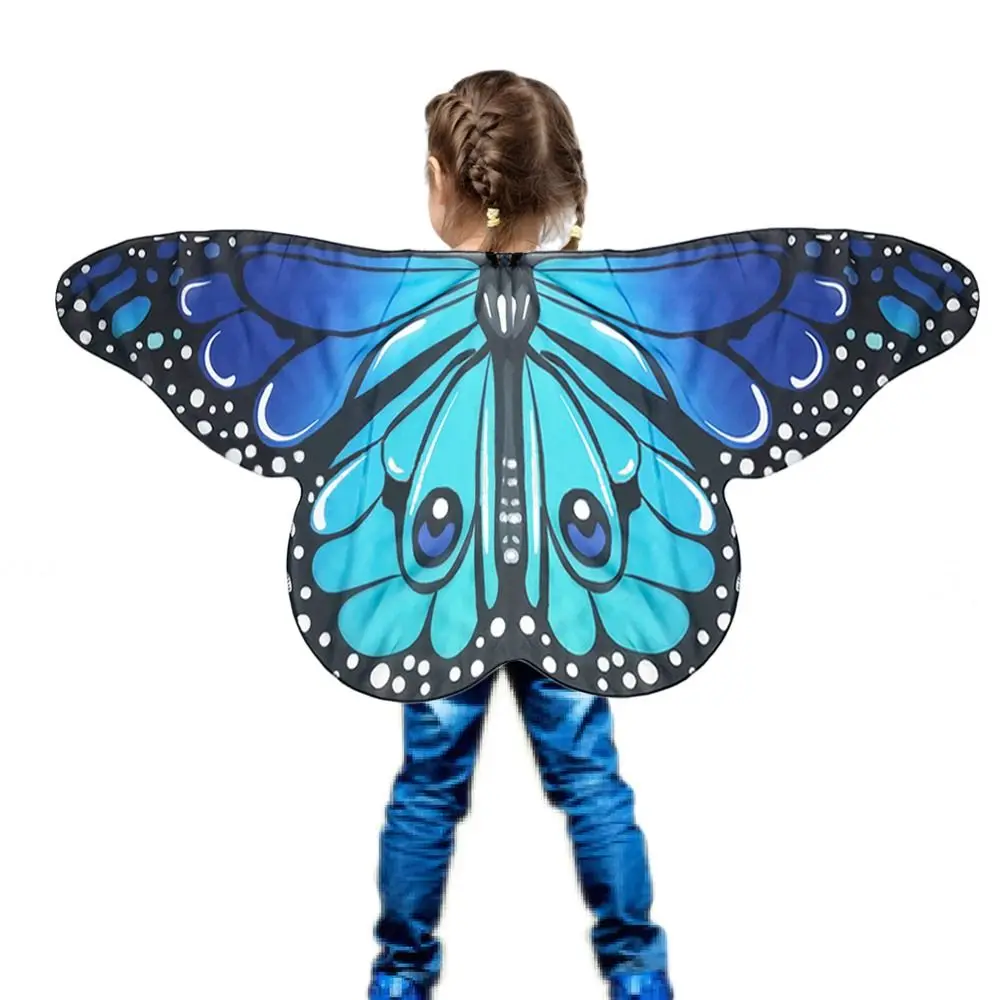 Kids Butterfly Wings Cape Girls Fairy Shawl Pixie Cloak Fancy Dress Costume Gift