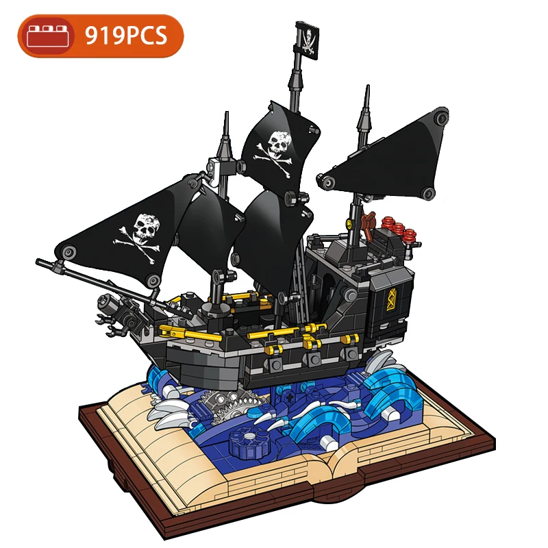 

MOC Creative The Black Pearl Magic Books Model Building Blocks Assembly Bricks Educational DIY Toys for Children Gifts