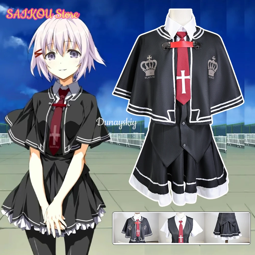 

Anime Wonderful Everyday Tsui No Sora Zakuro Takashima Down The Black Dress Cosplay 코스프레 의상 じらいけい JK School Women Uniforms Suit