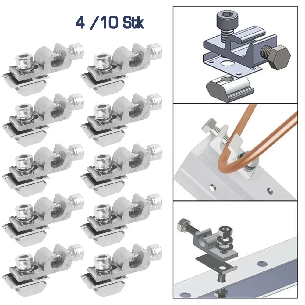 Solar Panel Mounted Grounding Clip Solar PV Mounting System Ground Lug Standard Grounding Clip Buckle Terminal Bracket