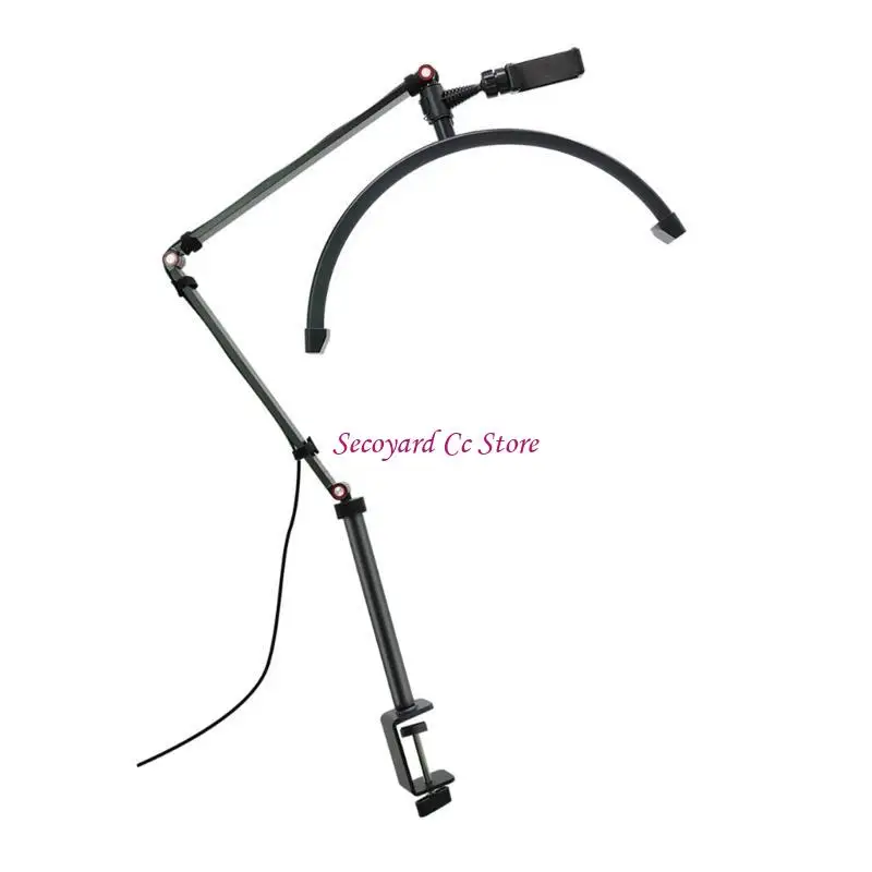 N3UC LED Half Moon Lash Light Floor LED Rings Lamp for Beauty Facials Skincare Studio