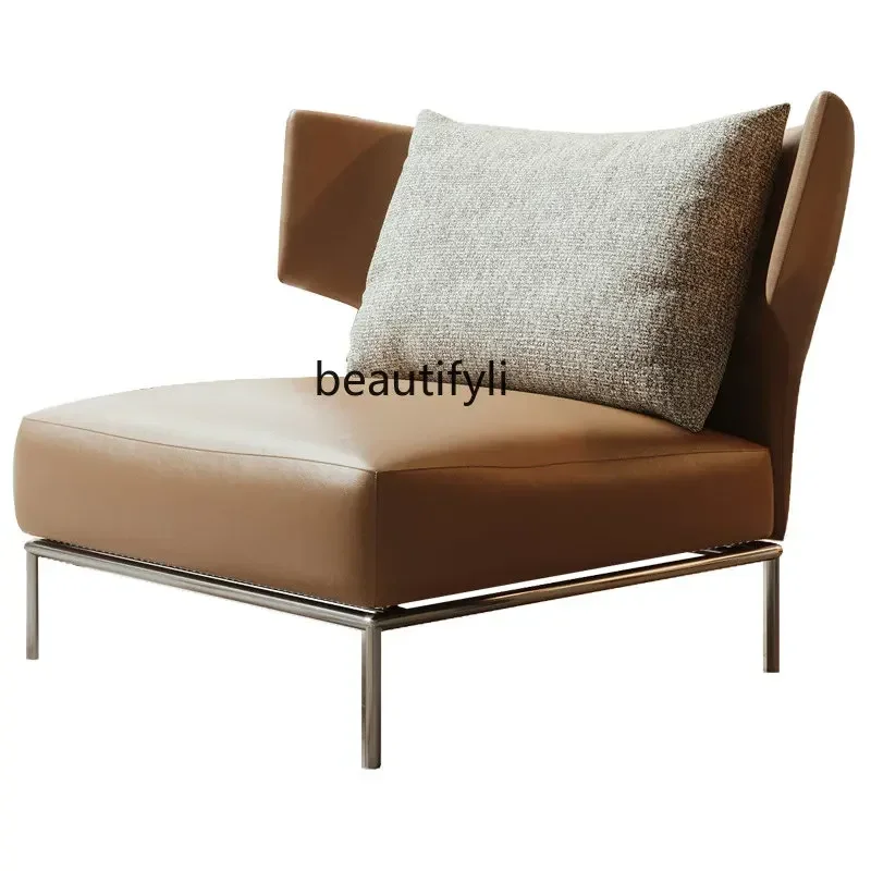 cc182R11 أريكة جلدية فاخرة واحدة لغرفة المعيشة كرسي إيطالي أريكة ترفيهية نموذج مصمم #1
