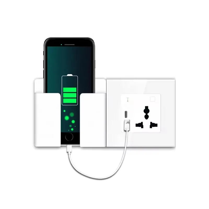 Quick charging smart socket wall mounted C-type Tuya smart home wall socket household kit 16A universal socket